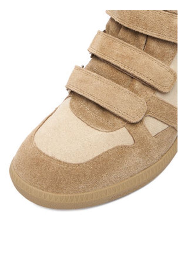 Badura Sneakersy EO-IVI-LT1885-2N Beżowy. Kolor: beżowy. Materiał: skóra, zamsz