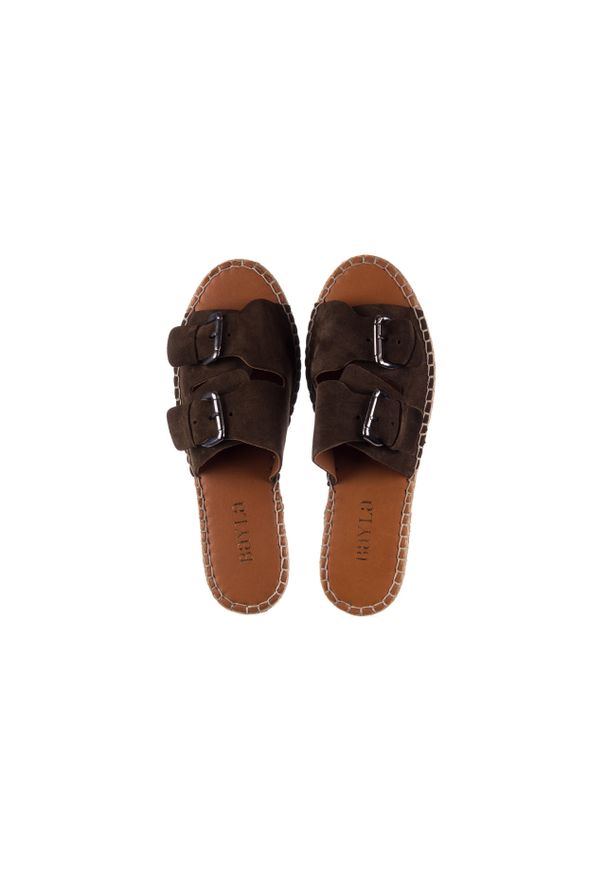 Klapki Bayla-161 059 510 Khaki, Zielony, Skóra naturalna. Kolor: zielony. Materiał: skóra. Sezon: lato. Obcas: na obcasie. Styl: wakacyjny, klasyczny. Wysokość obcasa: średni