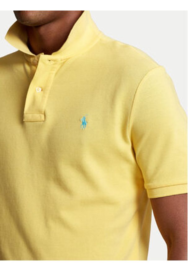 Polo Ralph Lauren Polo Core Replen 710795080 Żółty Slim Fit. Typ kołnierza: polo. Kolor: żółty. Materiał: bawełna