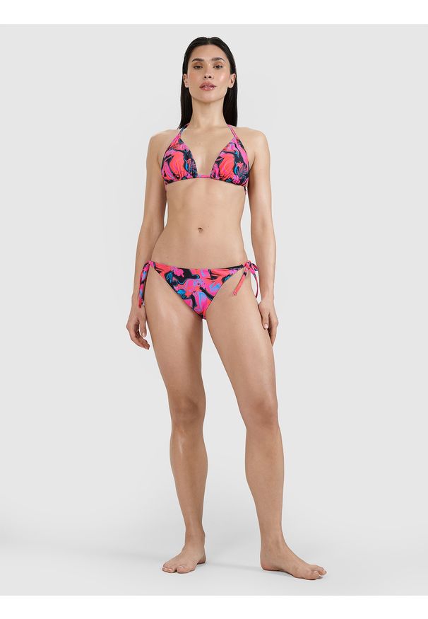 4f - 4F Dół od bikini damski - różowy M. Kolor: różowy. Materiał: materiał, włókno, syntetyk, elastan