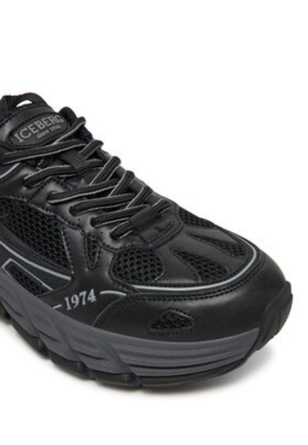 Iceberg Sneakersy IU1706 Czarny. Kolor: czarny. Materiał: skóra