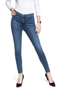 Wrangler - SPODNIE DAMSKIE WRANGLER SKINNY HIGH RISE MID STAR BLUE W27HJR811