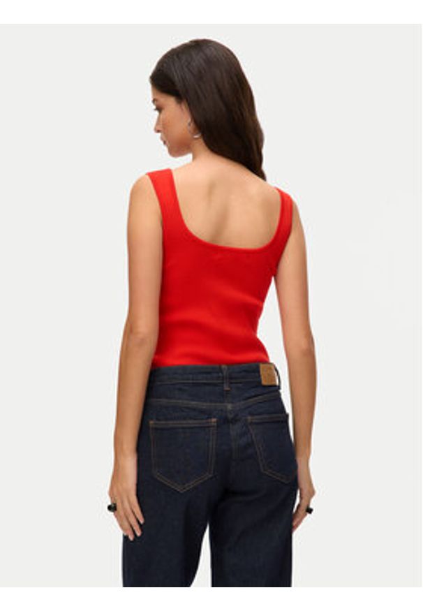 Vero Moda Top Willow 10326450 Czerwony Slim Fit. Kolor: czerwony. Materiał: wiskoza