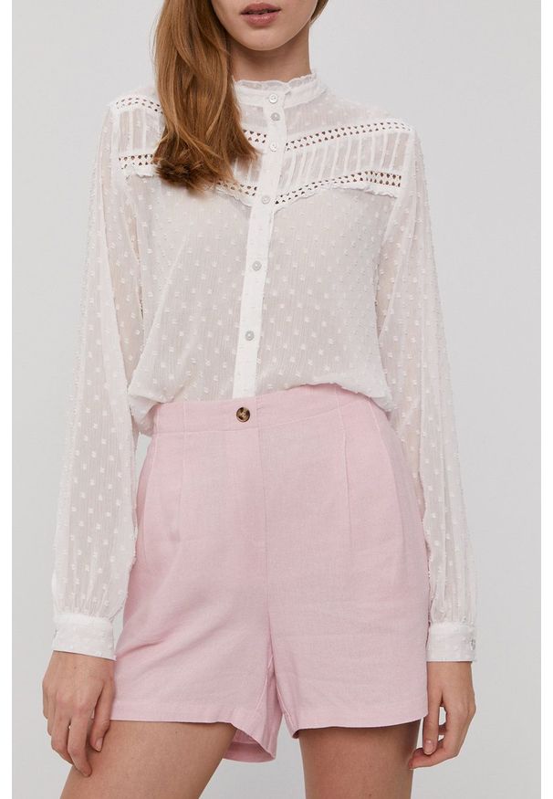 Vero Moda - Szorty. Okazja: na co dzień. Kolor: różowy. Materiał: tkanina. Wzór: gładki. Styl: casual