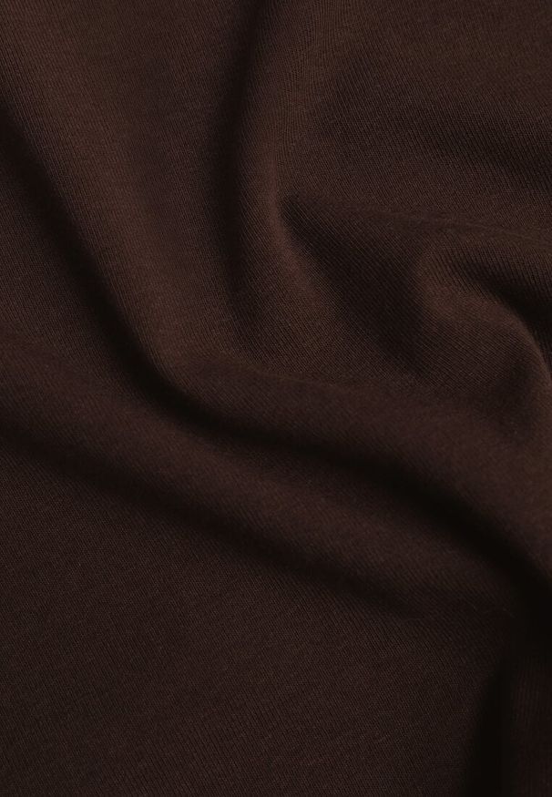 Renee - Ciemnobrązowy Dopasowany Top z Bawełny z Półgolfem Unellesa. Kolor: brązowy. Materiał: bawełna