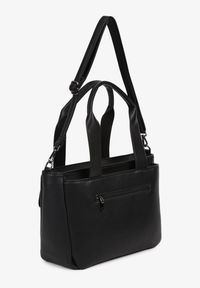 Renee - Czarna Torebka Typu Shopper z Klamerką i Dodatkowym Paskiem Crossbody Kolarienna. Kolor: czarny. Styl: biznesowy, casual #3