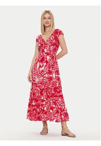 Iconique Sukienka letnia Shirley IC24-116 Czerwony Regular Fit. Kolor: czerwony. Materiał: syntetyk. Sezon: lato #5