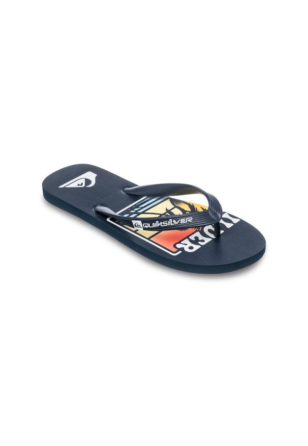 Quiksilver - Klapki plażowe dla Mężczyzn JAVA ART Niebieski. Okazja: na plażę. Kolor: szary, niebieski, wielokolorowy. Materiał: guma. Styl: sportowy