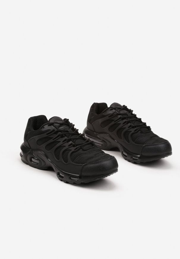 Born2be - Czarne Buty Sportowe Sneakersy z Geometrycznym Wzorem Fenirila. Okazja: na co dzień. Zapięcie: sznurówki. Kolor: czarny. Materiał: jeans. Szerokość cholewki: normalna. Wzór: geometria