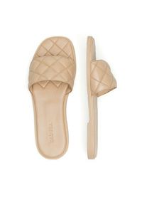 Badura Klapki HAPPY-08W3-086 Beżowy. Kolor: beżowy. Materiał: skóra #3