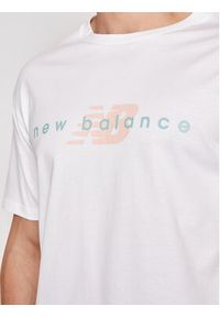 New Balance T-Shirt MT01516 Biały Relaxed Fit. Kolor: biały. Materiał: bawełna