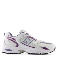 Buty unisex New Balance MR530RE – białe. Okazja: na co dzień. Kolor: biały. Materiał: materiał, syntetyk, skóra. Szerokość cholewki: normalna. Sezon: lato