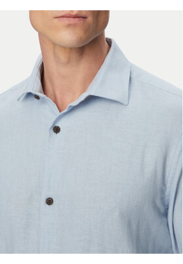 Jack & Jones Koszula Parker 12292161 Niebieski Regular Fit. Kolor: niebieski. Materiał: len, bawełna