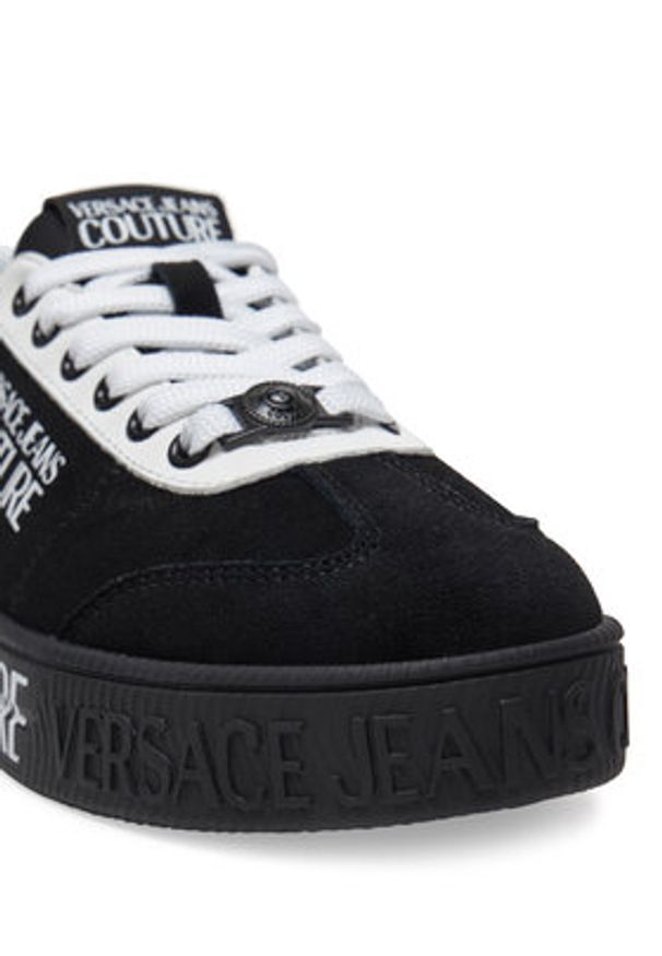 Versace Jeans Couture Sneakersy 78VA3SK6 Czarny. Kolor: czarny. Materiał: zamsz, skóra