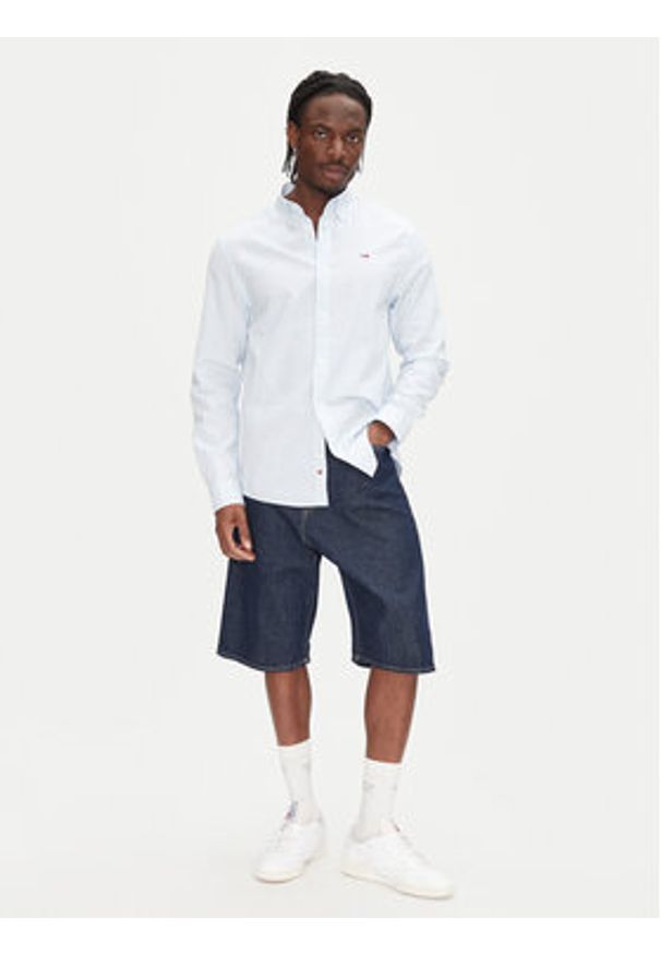 Tommy Jeans Koszula DM0DM20875 Błękitny Regular Fit. Kolor: niebieski. Materiał: bawełna