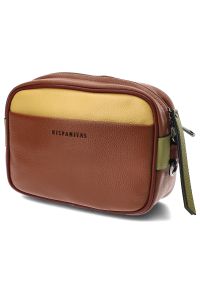 Brązowa Stylowa Torebka Damska Na Ramię Hispanitas. Kolor: brązowy. Wzór: kolorowy. Materiał: skórzane. Styl: elegancki. Rodzaj torebki: na ramię #2