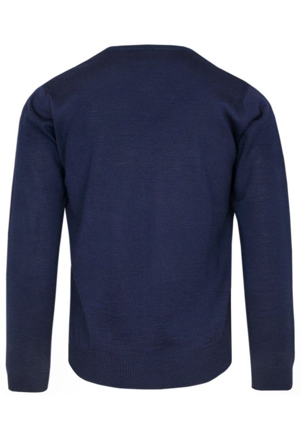 Sweter w Serek (szpic) - Marka Vesari (Vistula) - Granatowy. Typ kołnierza: dekolt w serek. Kolor: niebieski. Materiał: akryl, wełna. Sezon: lato