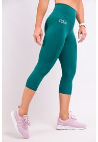 2SkIN - Damskie legginsy 3/4 Running zielone 2skin. Kolor: zielony. Sport: bieganie