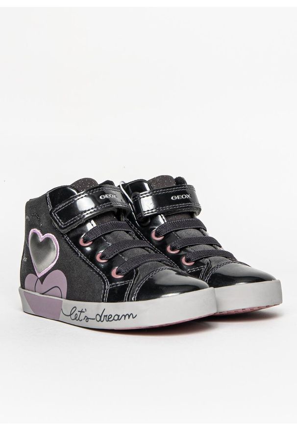Geox - Sneakersy dziecięce GEOX B Kilwi G. (B16D5B 022HI C9002). Kolor: szary. Materiał: skóra, syntetyk, materiał. Szerokość cholewki: normalna