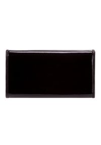 Wittchen - Damski portfel ze skóry lakierowany duży czarny. Kolor: czarny. Materiał: skóra, lakier. Wzór: aplikacja #4