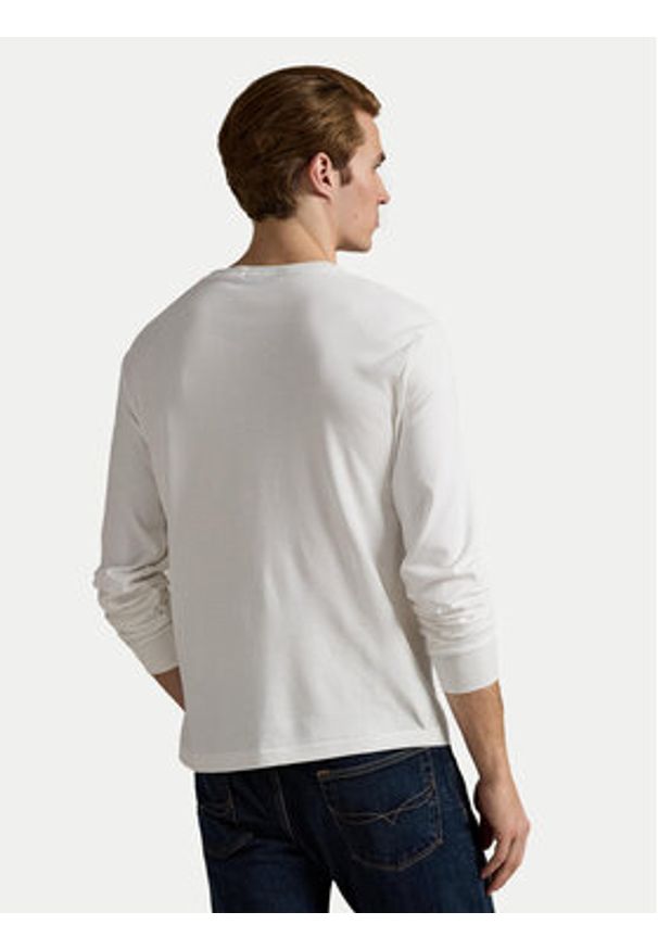 Polo Ralph Lauren Longsleeve 710760121 Biały Slim Fit. Typ kołnierza: polo. Kolor: biały. Materiał: bawełna. Długość rękawa: długi rękaw