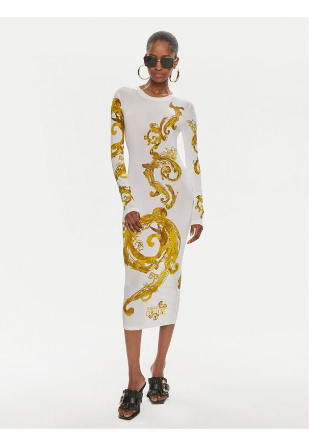 Versace Jeans Couture Sukienka codzienna 76HAO9P8 Biały Slim Fit. Okazja: na co dzień. Kolor: biały. Materiał: wiskoza. Typ sukienki: proste. Styl: casual