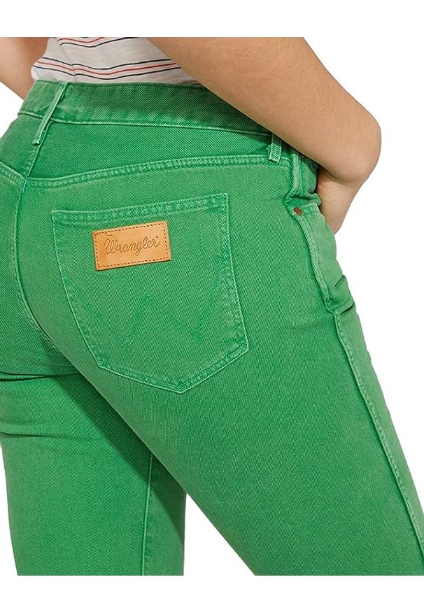 Wrangler - WRANGLER CROPPED STRAIGHT DAMSKIE SPODNIE JEANSOWE GREEN W229DM121