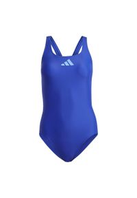 Adidas - Kostium kąpielowy damski adidas 3 Bar Logo Swimsuit. Kolor: niebieski