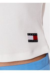 TOMMY HILFIGER - Tommy Hilfiger Top UW0UW04414 Biały Slim Fit. Kolor: biały. Materiał: bawełna #4