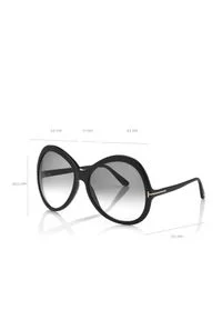 Tom Ford - TOM FORD - Czarne okulary przeciwsłoneczne Rose. Kształt: okrągłe. Kolor: czarny #4