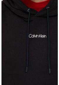 Calvin Klein Bluza bawełniana męska kolor czarny z kapturem z nadrukiem. Typ kołnierza: kaptur. Kolor: czarny. Materiał: bawełna. Wzór: nadruk #3