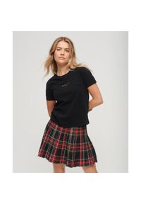 Superdry - Luksusowa, dopasowana krótka koszulka sportowa z logo. Kolor: czarny. Długość: krótkie #1
