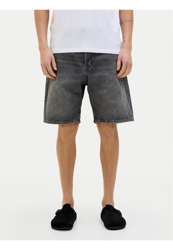 Jack & Jones Szorty jeansowe 12269533 Czarny Loose Fit. Kolor: czarny. Materiał: bawełna