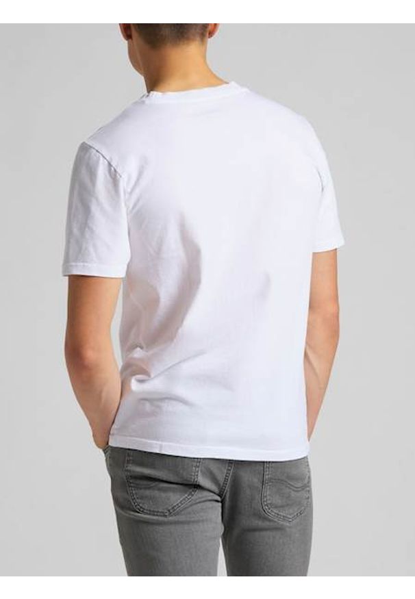 Lee - LEE SS KANSAS CITY TEE MĘSKI T-SHIRT KOSZULKA LOGO WHITE L60TFE12 112113532
