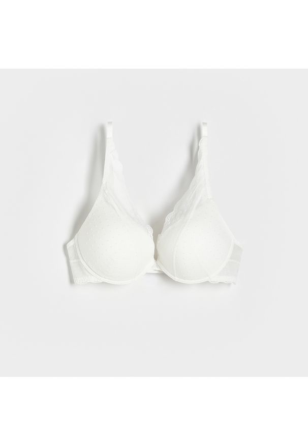 Reserved - Biustonosz push up - Kremowy. Kolor: kremowy. Rodzaj stanika: push-up