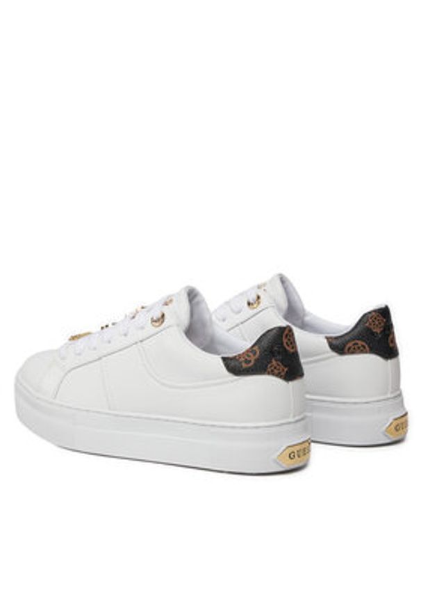 Guess Sneakersy Giella FLJGIE ELE12 Biały. Kolor: biały. Materiał: skóra