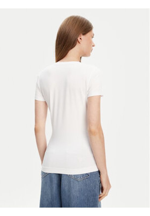 Guess T-Shirt W5YI08 J1314 Biały Regular Fit. Kolor: biały. Materiał: bawełna