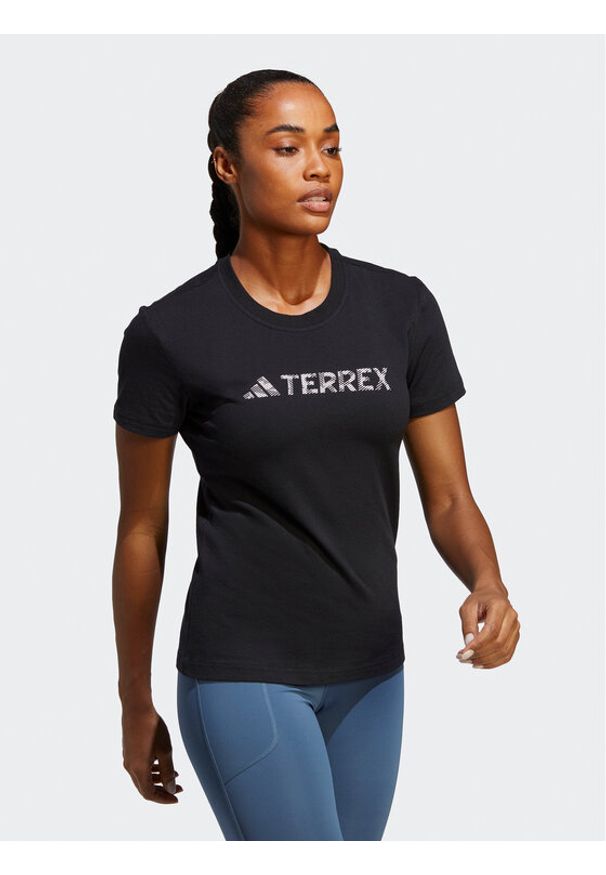 Adidas - adidas Koszulka techniczna Terrex Classic Logo T-Shirt HZ1392 Czarny Regular Fit. Kolor: czarny. Materiał: bawełna