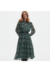 Reserved - Wzorzysta sukienka - Turkusowy. Kolor: turkusowy #1