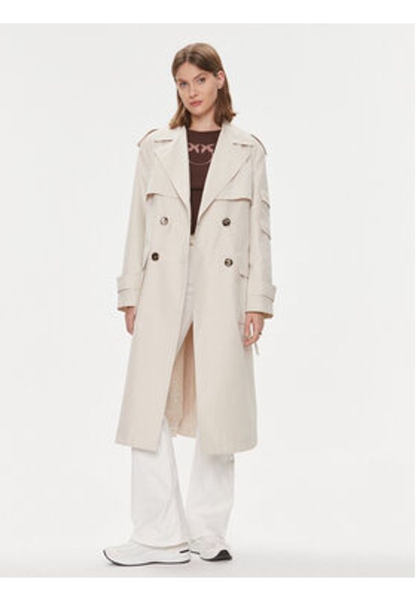 Pinko Trencz Titano 103087 A1MC Beżowy Regular Fit. Kolor: beżowy. Materiał: bawełna, syntetyk