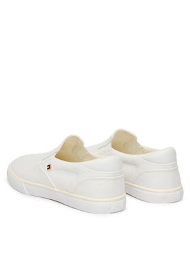 TOMMY HILFIGER - Tommy Hilfiger Tenisówki Th Low Profile Slip On FW0FW09103 Biały. Zapięcie: bez zapięcia. Kolor: biały. Materiał: materiał