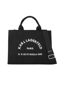 Karl Lagerfeld - KARL LAGERFELD Сzarna bawełniana damska torebka. Kolor: czarny. Styl: klasyczny #4