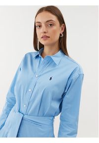 Polo Ralph Lauren Sukienka koszulowa 211910798001 Błękitny Regular Fit. Typ kołnierza: polo. Kolor: niebieski. Materiał: bawełna. Typ sukienki: koszulowe #3