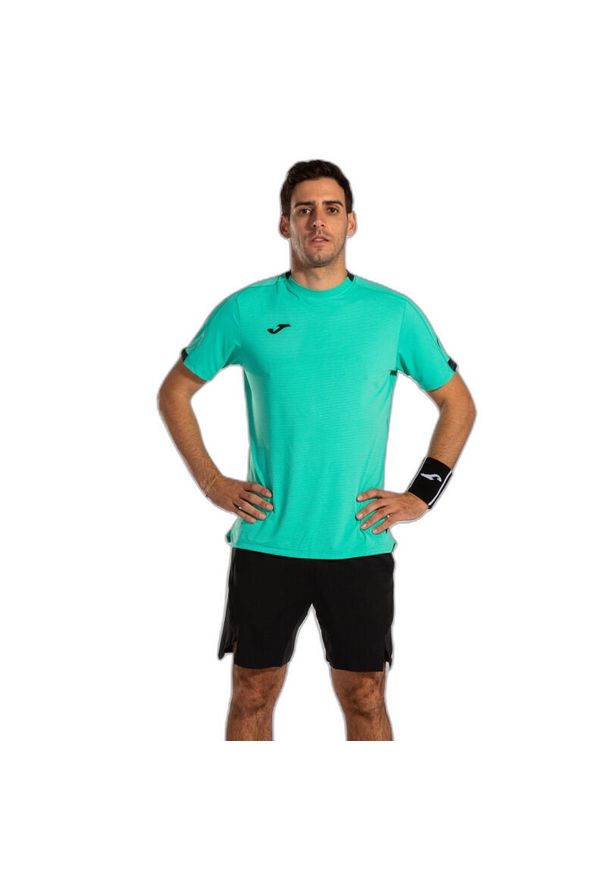 Koszulka tenisowa męska z krótkim rękawem Joma smash short sleeve. Kolor: zielony. Długość rękawa: krótki rękaw. Długość: krótkie. Sport: tenis