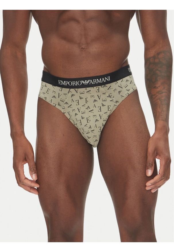 Emporio Armani Underwear Komplet 3 par slipów EM000256 AF10800 MC112 Zielony. Kolor: zielony. Materiał: bawełna