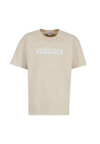 Urban Classics - Męska Koszulka Cursive Logo Heavyweight Oversized T-shirt. Kolor: beżowy