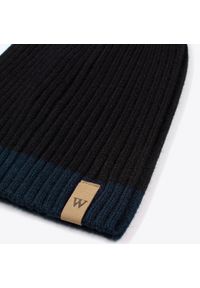 Wittchen - Męska czapka z szerokim paskiem czarno-granatowa. Kolor: czarny, wielokolorowy, niebieski. Materiał: wiskoza. Wzór: kolorowy. Sezon: jesień, zima. Styl: sportowy, casual, klasyczny