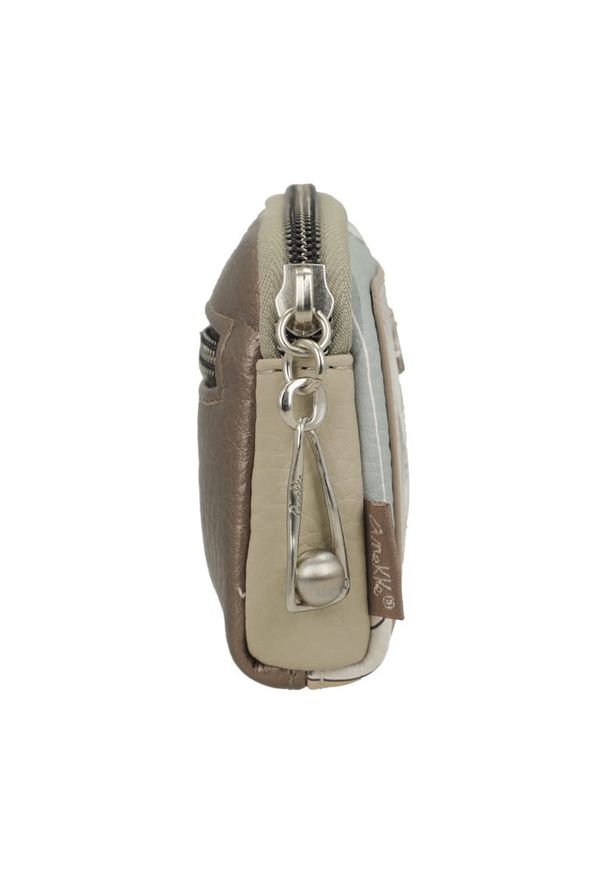 Portfel damski Anekke, etui na klucze z ozdobnym nadrukiem i metalowym logo zapinane na suwak kompaktowe i poręczne idealne do torebki lub plecaka, m. Wzór: nadruk