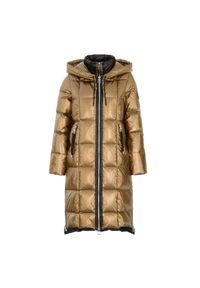 Ochnik - Puchowa kurtka damska z futrzanym obszyciem. Kolor: żółty. Materiał: nylon. Sezon: lato, jesień, zima. Styl: sportowy, elegancki #2