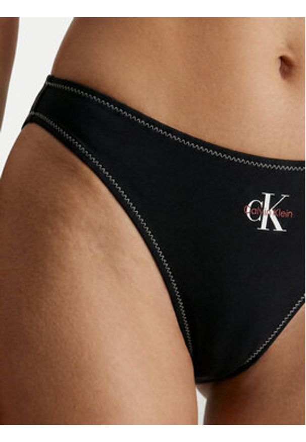 Calvin Klein Swimwear Dół od bikini LV00Q61226 Czarny. Kolor: czarny. Materiał: syntetyk